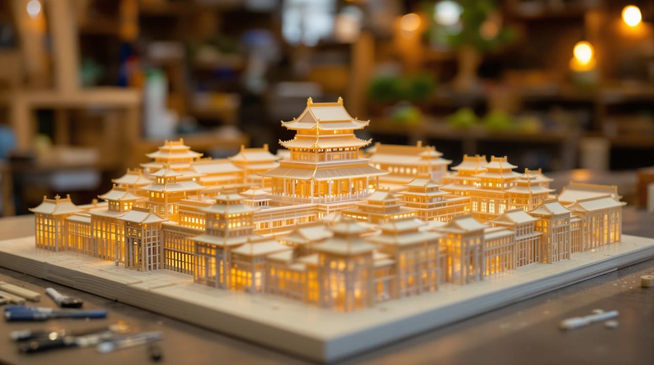 吃瓜网址大全 - 手工达人：用3000根雪糕棍打造迷你故宫